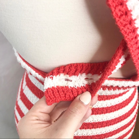 UO Maura Red & White Striped Crochet Dress Size XS - Picture 11 of 13